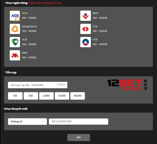 Cẩm Nang Nạp Tiền 12Bet: Hướng Dẫn Đầy Đủ Cho Mọi Người Chơi! 15 Nạp tiền 12Bet qua ngân hàng trực tuyến